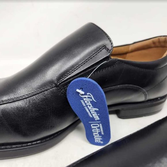NWOB men\'s 12 3E Florsheim Medfield bike toe slip loafer shoes Black 12 EEE Wide